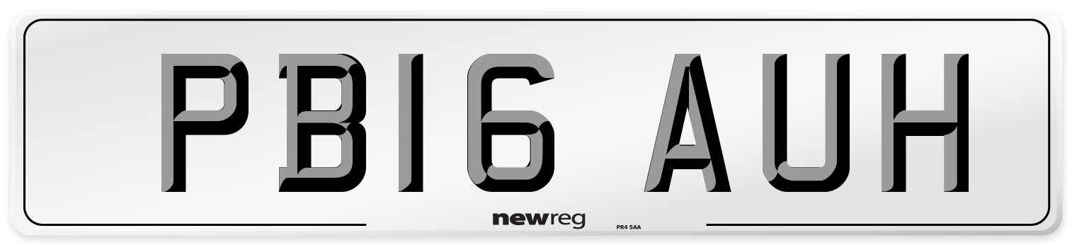 PB16 AUH Number Plate from New Reg
